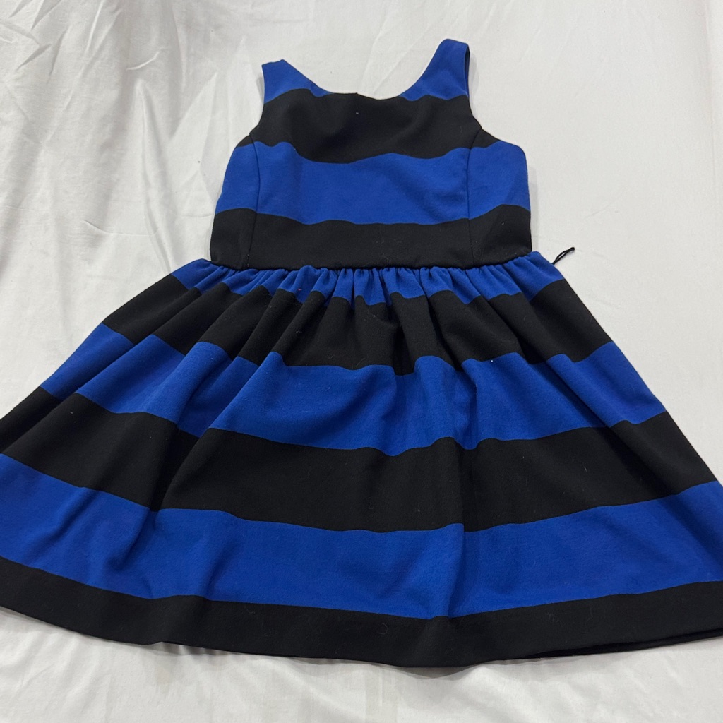 Polo By Ralph Lauren Kids Dress In Blue And Black Stripes